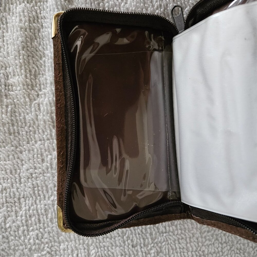 English Leather Brown Suede Card Holder - Picture 6 of 9
